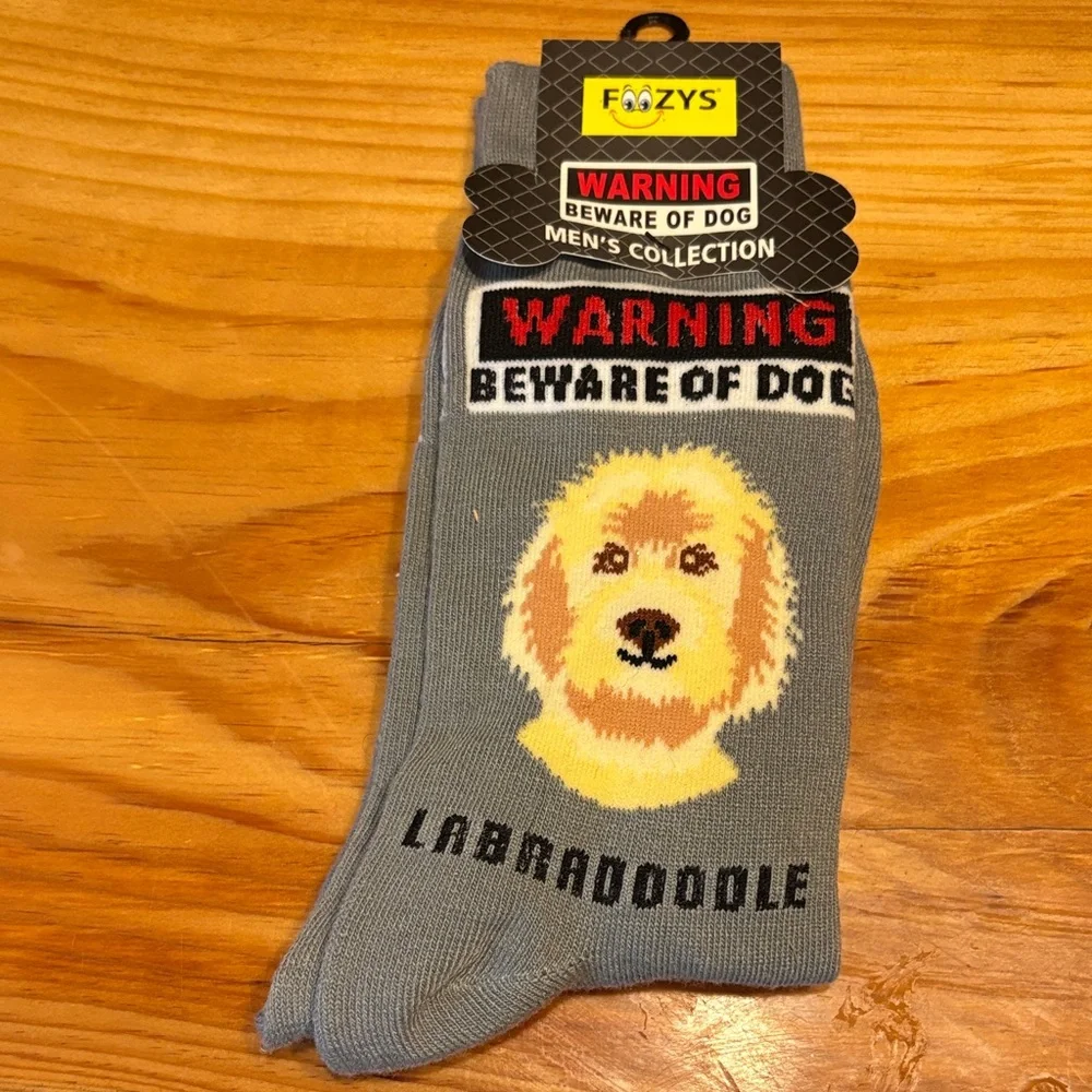 Gray Labradoodle Dog Socks - Picture 1 of 3